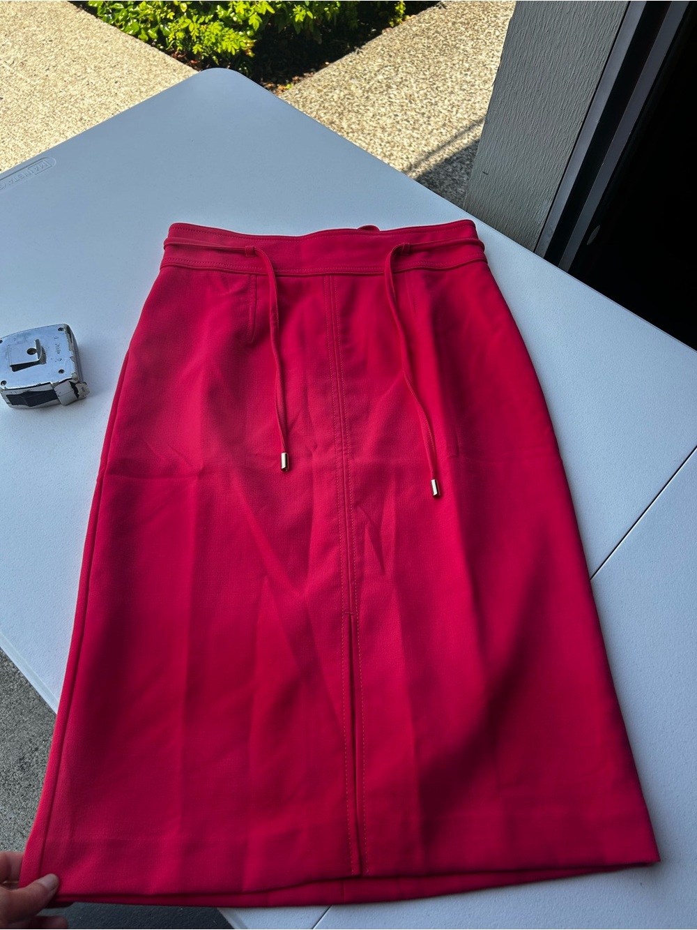 Women’s Red Drawstring Waist Pencil Skirt new